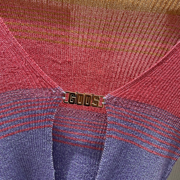 GCDS Printed V-Neck Crop Top Orange Gradient Cardigan - Picture 4 of 6